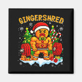Gingershred Funny Gingerbread Man Gym Bodybuilding Magneet (Voorkant)