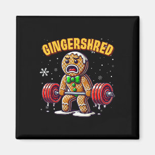 Gingershred Funny Gingerbread Man Gym Bodybuilding Magneet