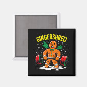 Gingershred Funny Gingerbread Man Gym Bodybuilding Magneet (Voorkant / Achterkant)
