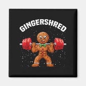 Gingershred Funny Gingerbread Man Gym Bodybuilding Magneet (Voorkant)