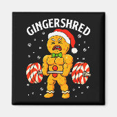 Gingershred Funny Gingerbread Man Gym Bodybuilding Magneet (Voorkant)