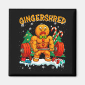 Gingershred Funny Gingerbread Man Gym Bodybuilding Magneet (Voorkant)