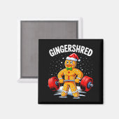 Gingershred Funny Gingerbread Man Gym Bodybuilding Magneet (Voorkant / Achterkant)
