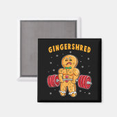 Gingershred Funny Gingerbread Man Gym Bodybuilding Magneet (Voorkant / Achterkant)