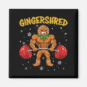 Gingershred Funny Gingerbread Man Gym Bodybuilding Magneet (Voorkant)
