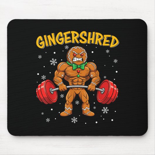 Gingershred Funny Gingerbread Man Gym Bodybuilding Muismat (Voorkant)