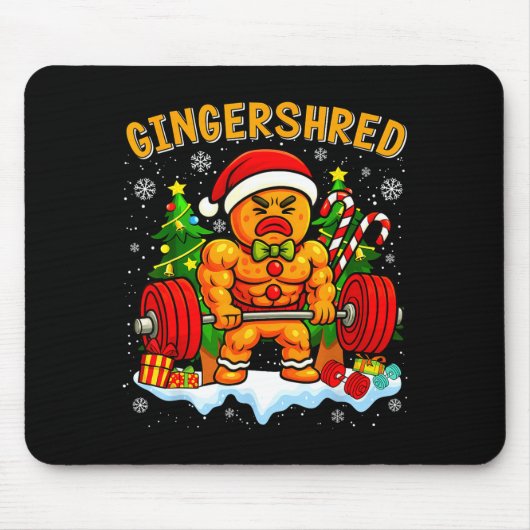 Gingershred Funny Gingerbread Man Gym Bodybuilding Muismat (Voorkant)