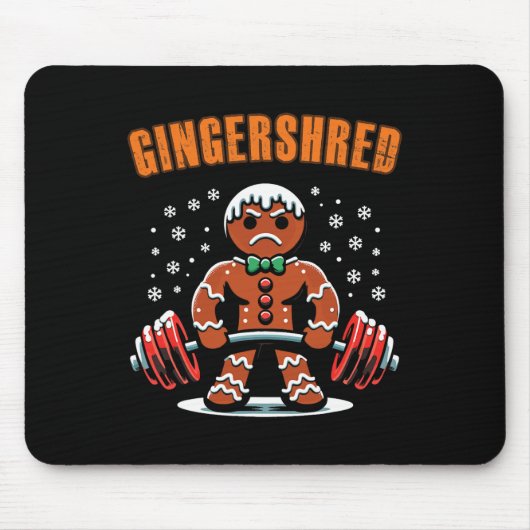 Gingershred Funny Gingerbread Man Gym Bodybuilding Muismat (Voorkant)