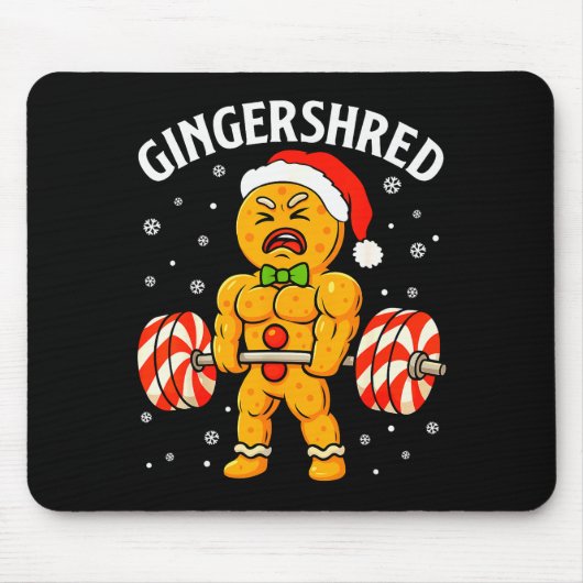 Gingershred Funny Gingerbread Man Gym Bodybuilding Muismat (Voorkant)