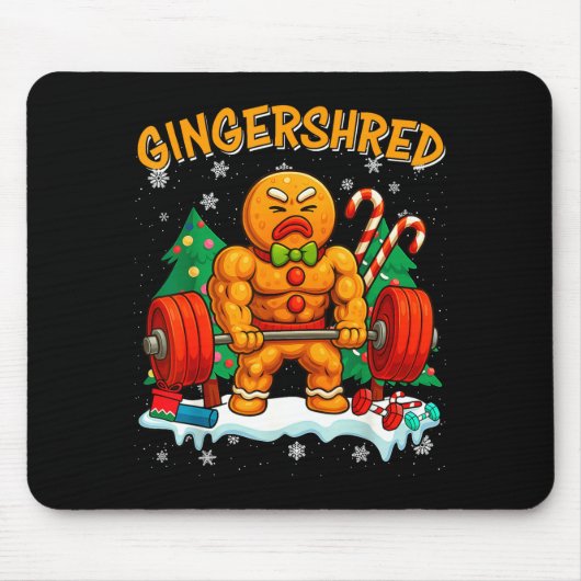 Gingershred Funny Gingerbread Man Gym Bodybuilding Muismat (Voorkant)