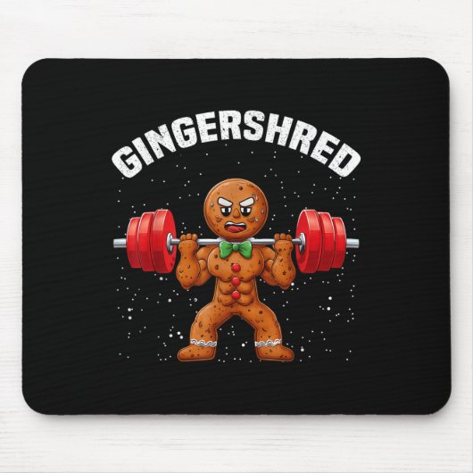 Gingershred Funny Gingerbread Man Gym Bodybuilding Muismat (Voorkant)