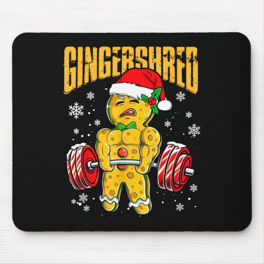 Gingershred Funny Gingerbread Man Gym Bodybuilding Muismat (Voorkant)