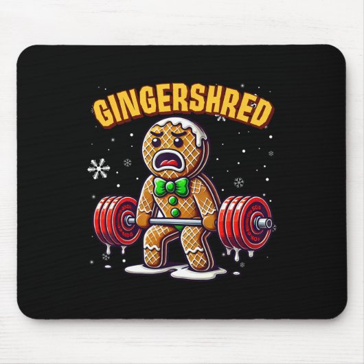 Gingershred Funny Gingerbread Man Gym Bodybuilding Muismat (Voorkant)