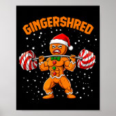 Gingershred Funny Gingerbread Man Gym Bodybuilding Poster (Voorkant)