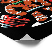 Gingershred Funny Gingerbread Man Gym Bodybuilding Poster (Hoek)