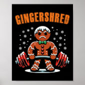 Gingershred Funny Gingerbread Man Gym Bodybuilding Poster (Voorkant)