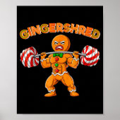 Gingershred Funny Gingerbread Man Gym Bodybuilding Poster (Voorkant)
