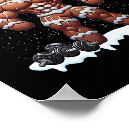 Gingershred Funny Gingerbread Man Gym Bodybuilding Poster (Hoek)