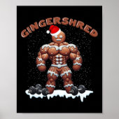 Gingershred Funny Gingerbread Man Gym Bodybuilding Poster (Voorkant)