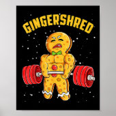 Gingershred Funny Gingerbread Man Gym Bodybuilding Poster (Voorkant)