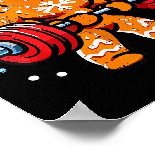 Gingershred Funny Gingerbread Man Gym Bodybuilding Poster (Hoek)