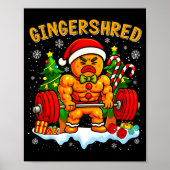 Gingershred Funny Gingerbread Man Gym Bodybuilding Poster (Voorkant)