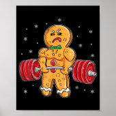 Gingershred Funny Gingerbread Man Gym Bodybuilding Poster (Voorkant)