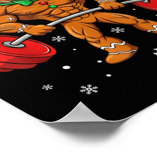 Gingershred Funny Gingerbread Man Gym Bodybuilding Poster (Hoek)