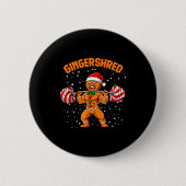 Gingershred Funny Gingerbread Man Gym Bodybuilding Ronde Button 5,7 Cm (Voorkant)