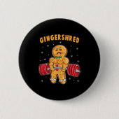 Gingershred Funny Gingerbread Man Gym Bodybuilding Ronde Button 5,7 Cm (Voorkant)