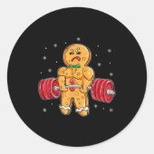 Gingershred Funny Gingerbread Man Gym Bodybuilding Ronde Sticker (Voorkant)