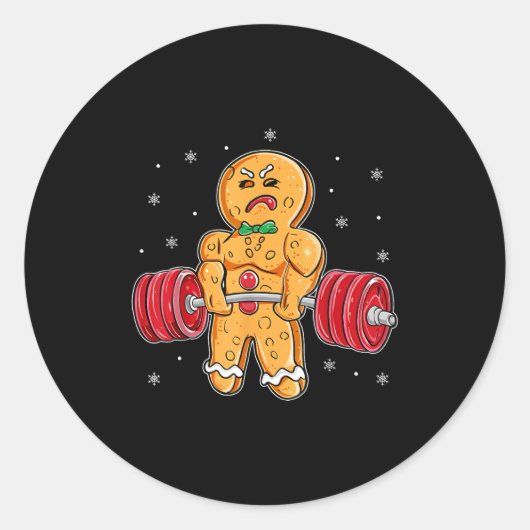 Gingershred Funny Gingerbread Man Gym Bodybuilding Ronde Sticker (Voorkant)