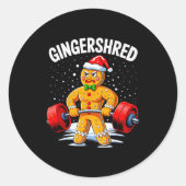 Gingershred Funny Gingerbread Man Gym Bodybuilding Ronde Sticker (Voorkant)