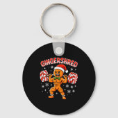 Gingershred Funny Gingerbread Man Gym Bodybuilding Sleutelhanger (Voorkant)