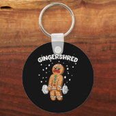 Gingershred Funny Gingerbread Man Gym Bodybuilding Sleutelhanger (Voorkant)