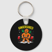 Gingershred Funny Gingerbread Man Gym Bodybuilding Sleutelhanger (Voorkant)
