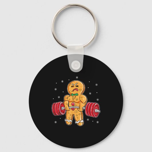 Gingershred Funny Gingerbread Man Gym Bodybuilding Sleutelhanger (Voorkant)