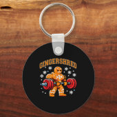 Gingershred Funny Gingerbread Man Gym Bodybuilding Sleutelhanger (Voorkant)
