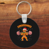 Gingershred Funny Gingerbread Man Gym Bodybuilding Sleutelhanger (Voorkant)