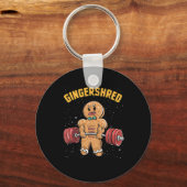Gingershred Funny Gingerbread Man Gym Bodybuilding Sleutelhanger (Voorkant)