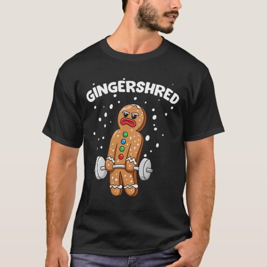 Gingershred Funny Gingerbread Man Gym Bodybuilding T-shirt (Voorkant)