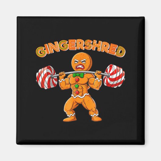 Gingershred Funny Men Gym Bodybuilding Gingerbread Magneet (Voorkant)