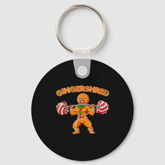 Gingershred Funny Men Gym Bodybuilding Gingerbread Sleutelhanger (Voorkant)