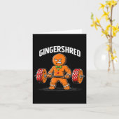 Gingershred Gingerbread Christmas Workout Gym Ging Kaart (Gele Bloem)