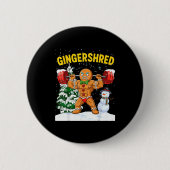Gingershred Gingerbread Man Bodybuilding Christmas Ronde Button 5,7 Cm (Voorkant)
