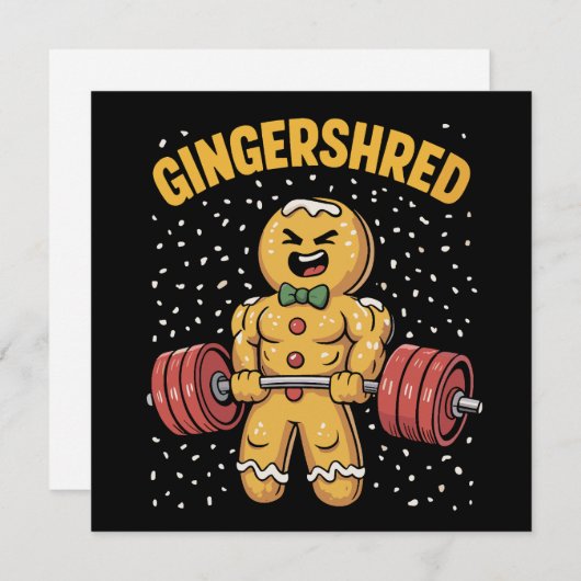 Gingershred Grappige Gemberkoek Man Gym Bodybuildi Feestdagenkaart (Voorkant / Achterkant)