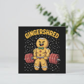 Gingershred Grappige Gemberkoek Man Gym Bodybuildi Feestdagenkaart (Staand voorkant)