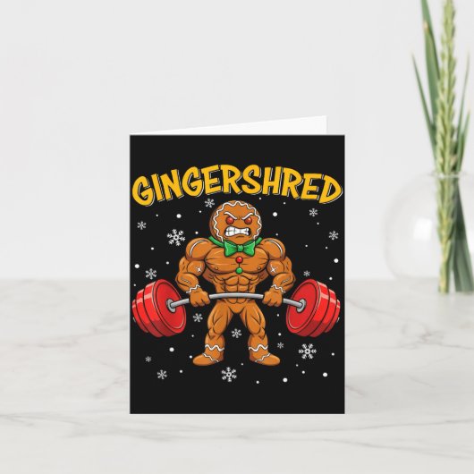 Gingershred Grappige Gemberkoek Man Gym Bodybuildi Kaart (Voorkant)
