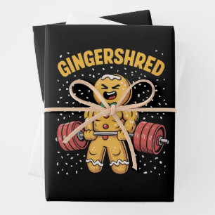 Gingershred Grappige Gemberkoek Man Gym Krachttrai Inpakpapier Vel