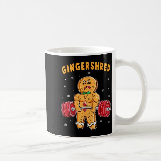 Gingershred Grappige Gemberkoek Man Gym Krachttrai Koffiemok (Rechts)